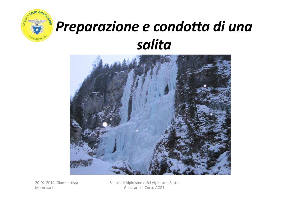 Preparazione e condotta di una salita